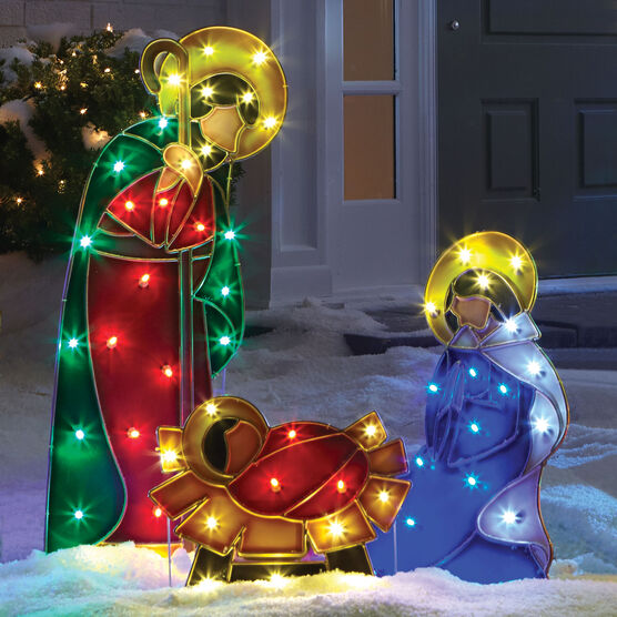 Set of 3 Pre-Lit Holy Family Yard Decor | Fullbeauty Outlet