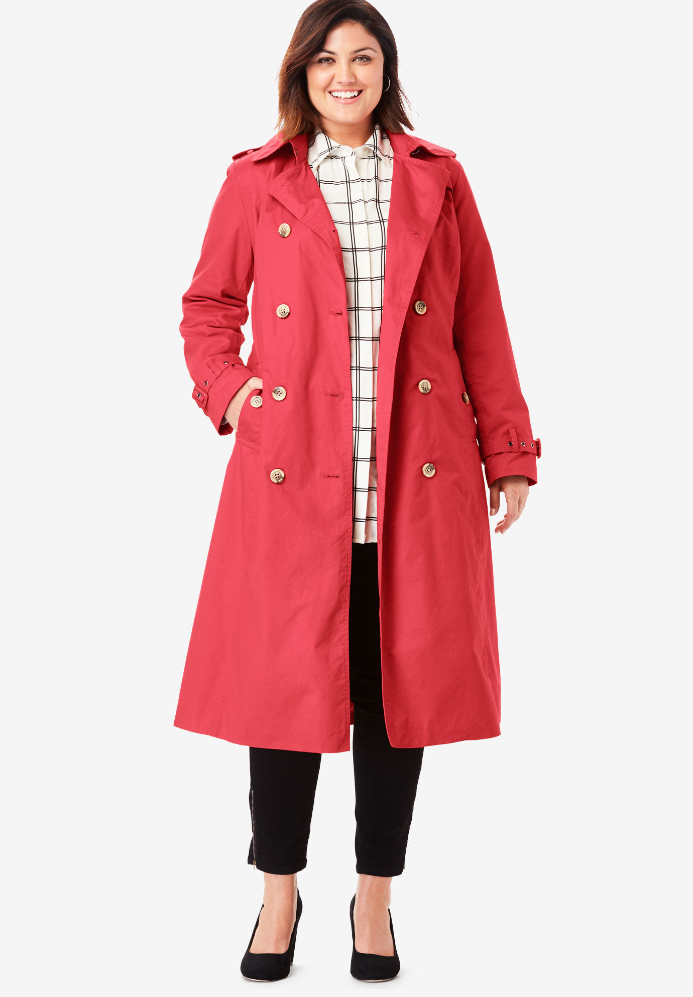 women's plus size trench coat