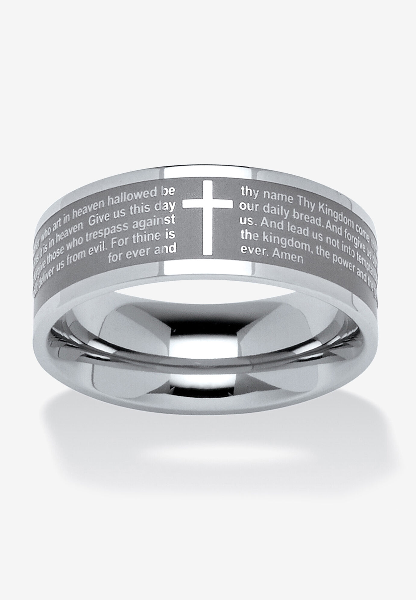 Lord's prayer ring sale in stainless steel