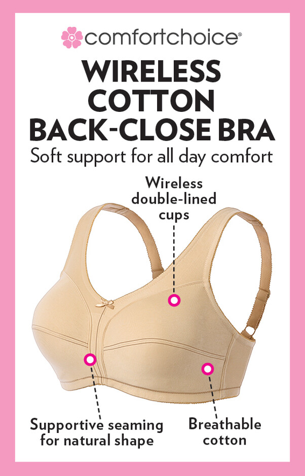 Comfort Choice Women's Plus Size Jacquard Wireless Bra Bra 