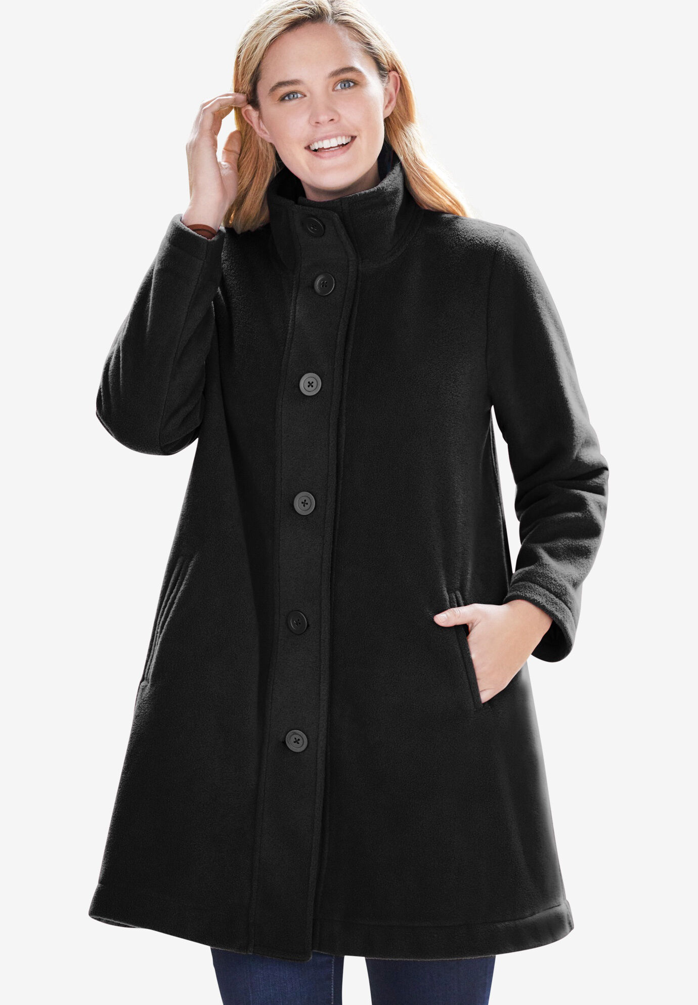 A line sale fleece coat