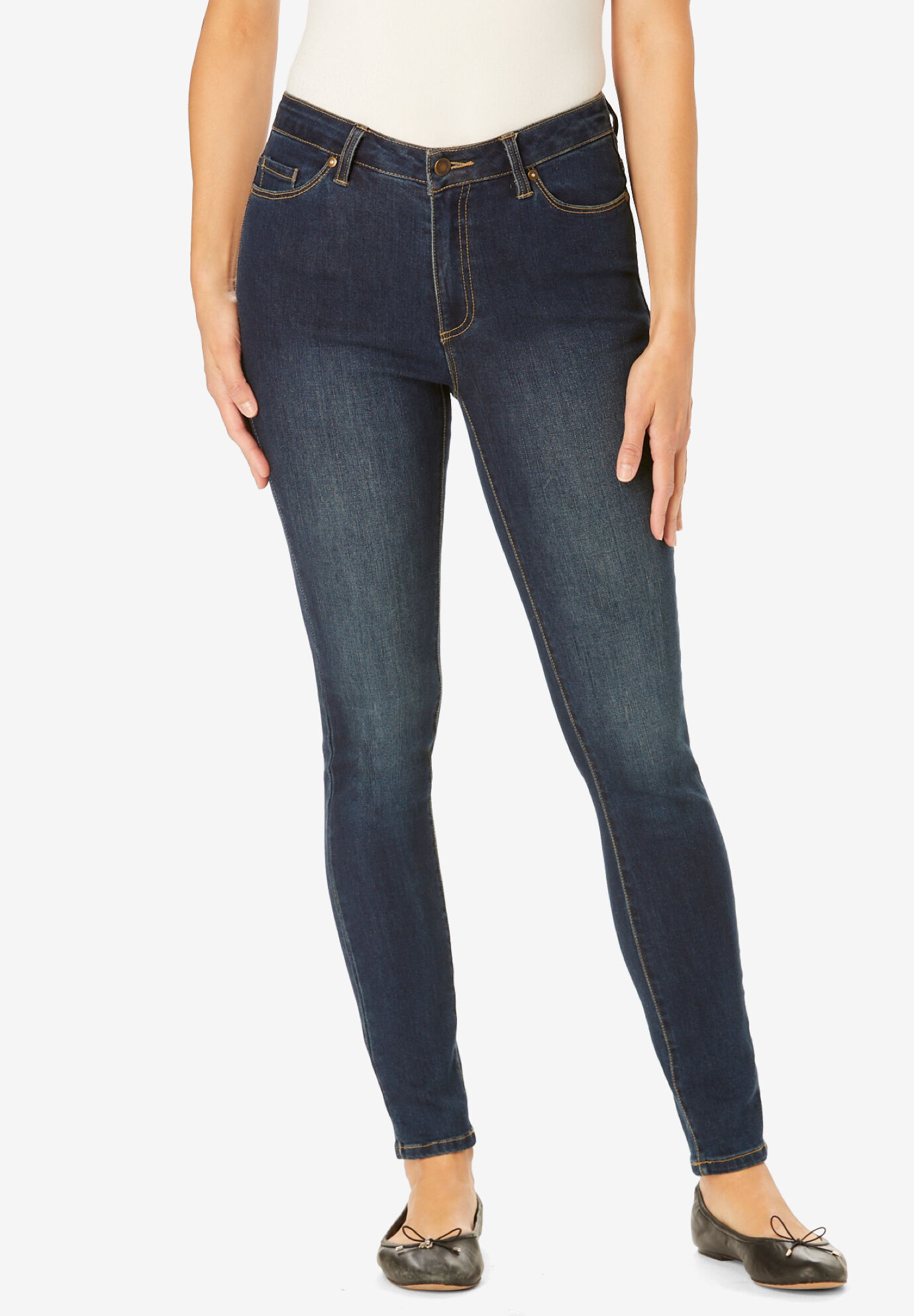 Jessica London Women's Plus Size Comfort Waist Stretch Denim Straight Leg  Jean - 12, Blue at  Women's Jeans store