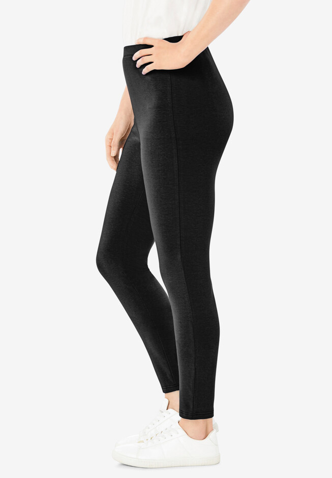 Roaman's Women's Plus Size Petite Ankle-Length Essential Stretch Legging  Activewear Workout Yoga Pants 