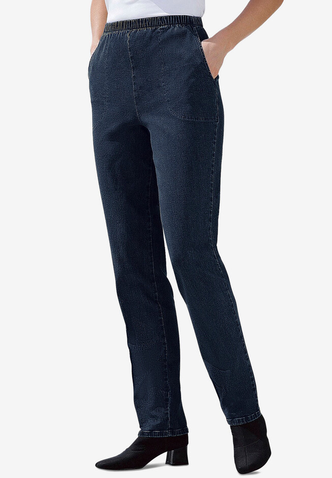 Jessica London Women's Plus Size Tall True Fit Straight Leg Jeans - 12 T,  Green