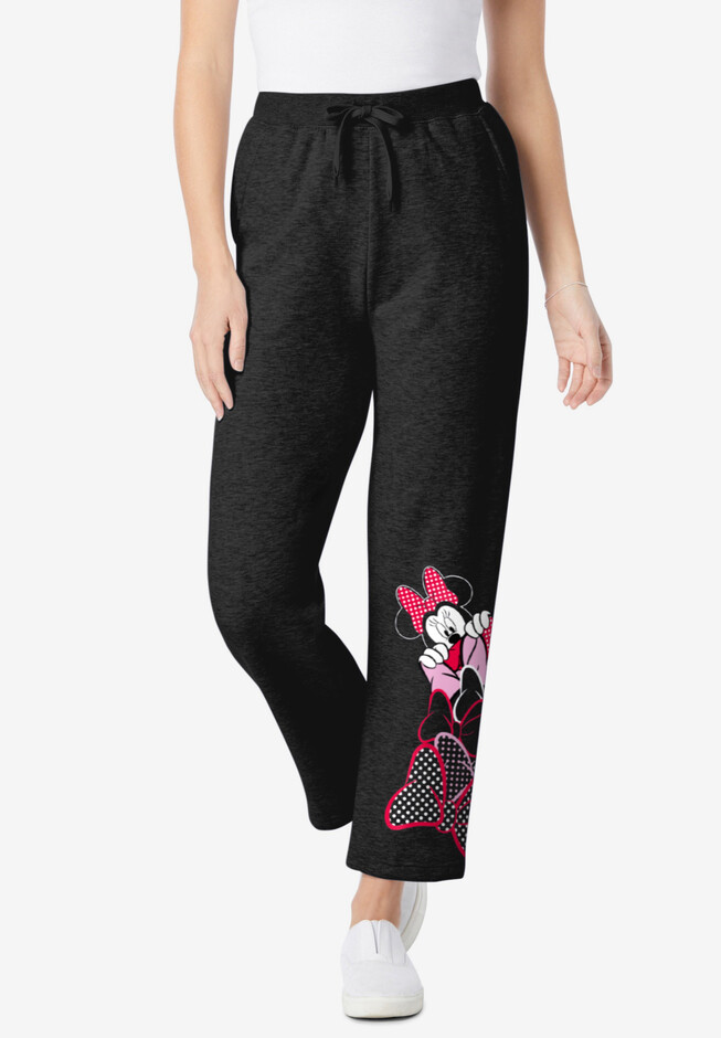 Disney Minnie Mouse Women's Drawstring Sweatpants Black Pants Size
