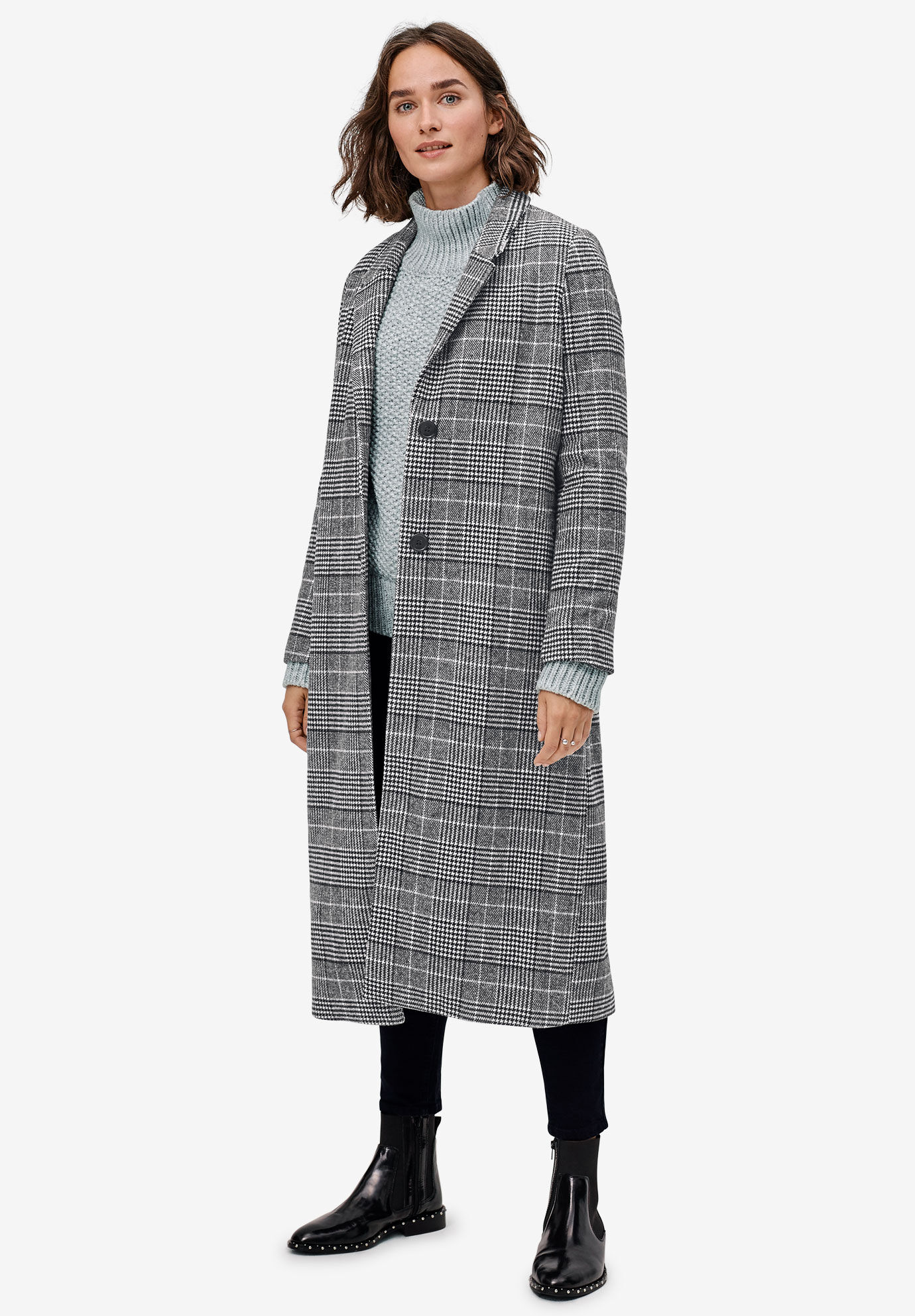 plus size long wool coat