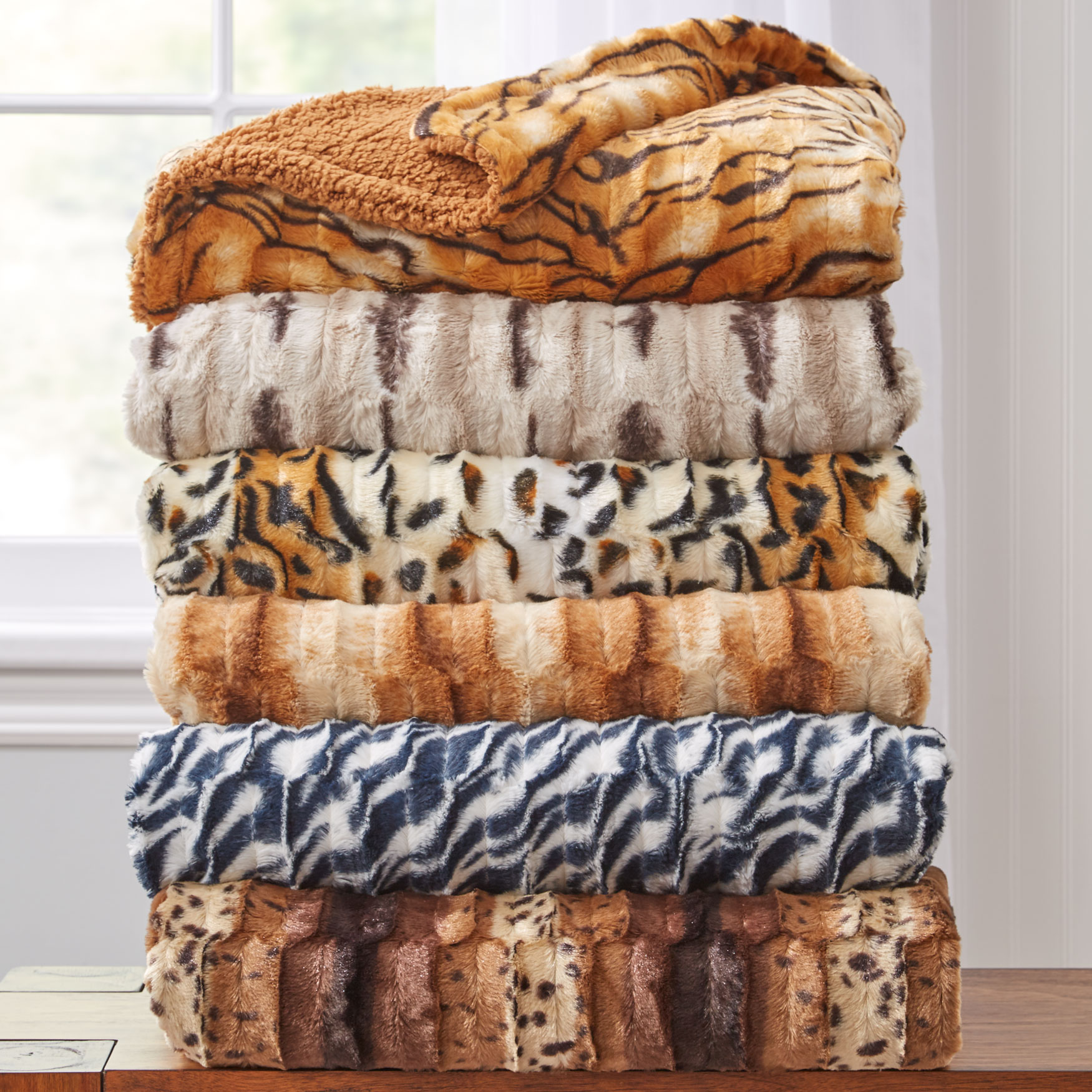 Faux Fur Animal Print Throw | Fullbeauty Outlet