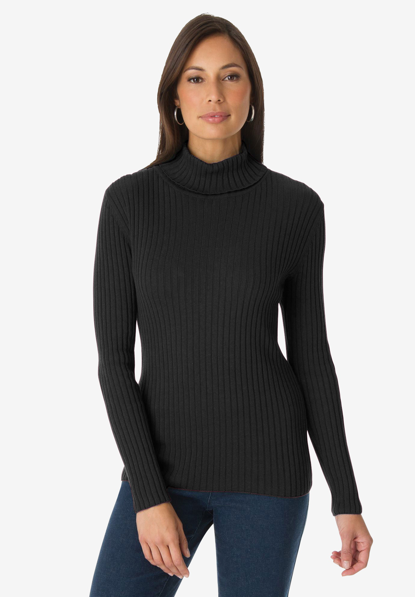 Ribbed Cotton Turtleneck Fullbeauty outlet