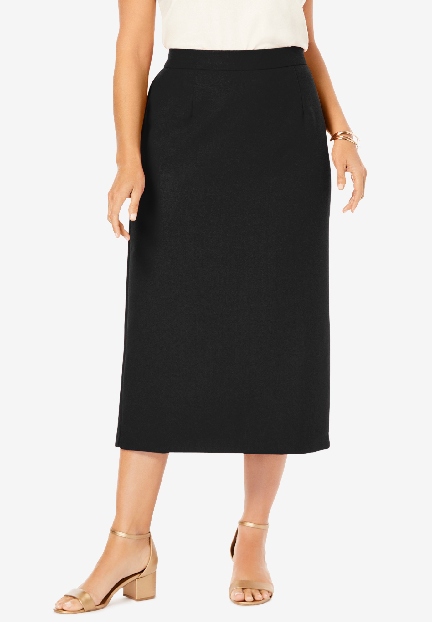 Wool-Blend Midi Skirt| Plus Size Skirts | Full Beauty