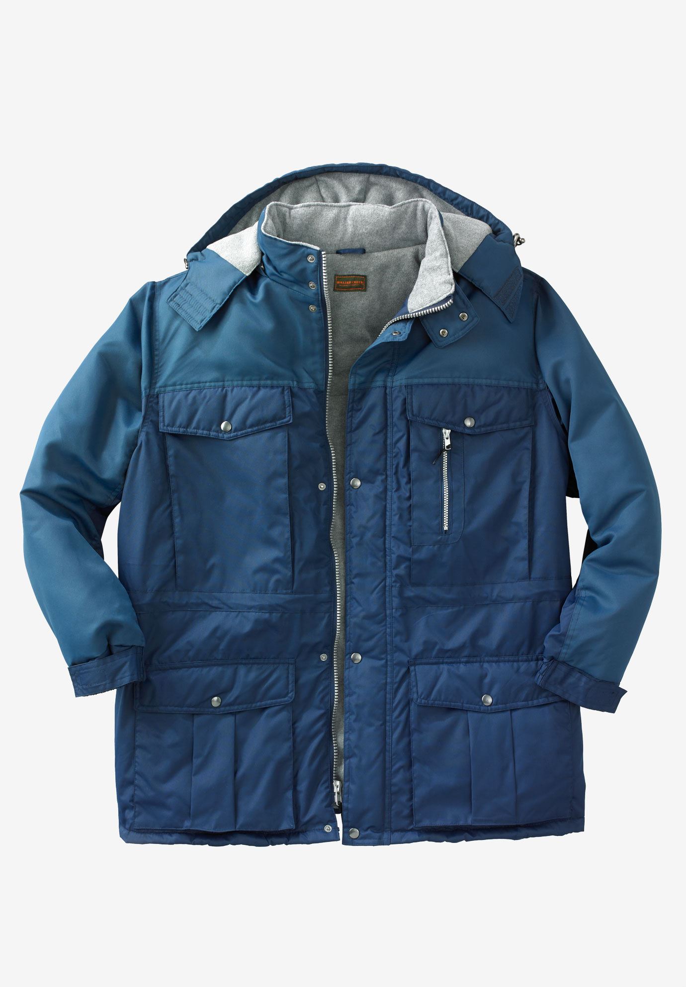 Boulder Creek® Colorblock Hooded Parka| Big and Tall Outerwear | Full ...