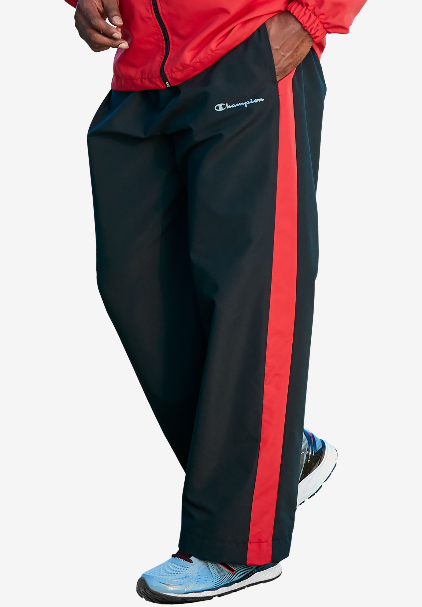 champion red track pants