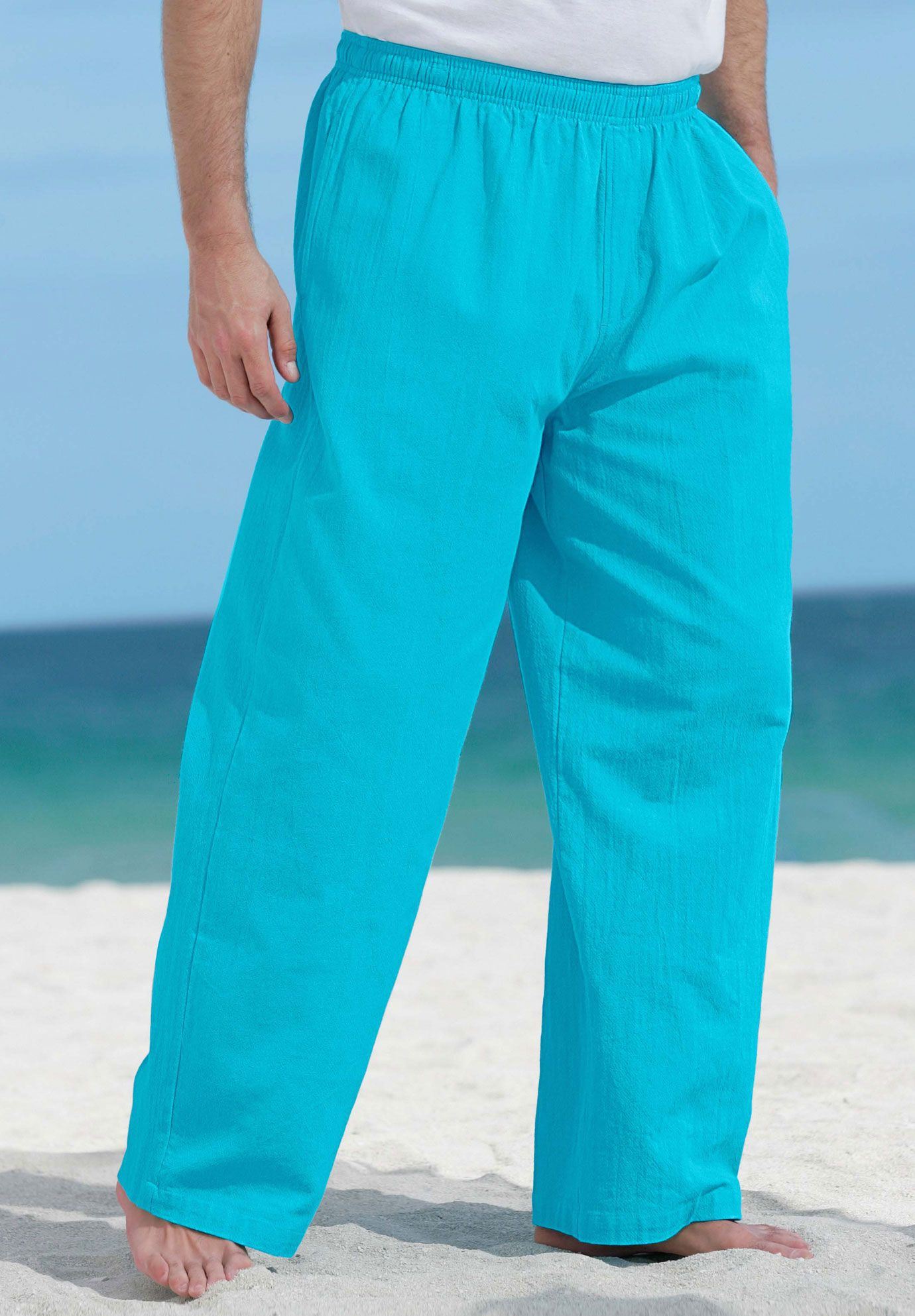 Elastic Waist Gauze Cotton Pants | Plus Size Active Pants | Full Beauty