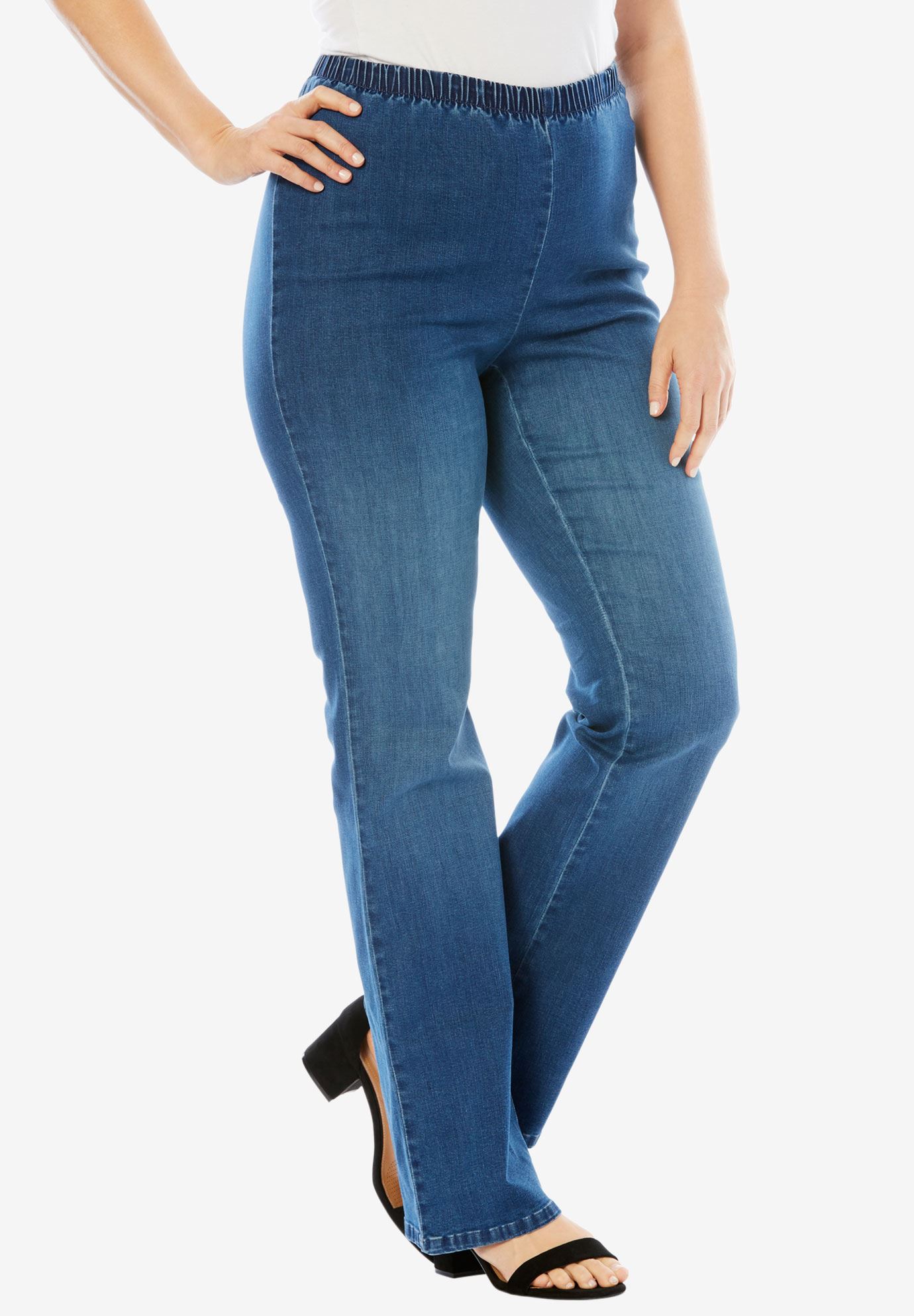 Bootcut Pull On Stretch Jean By Denim 247® Plus Size Jeggings Full Beauty