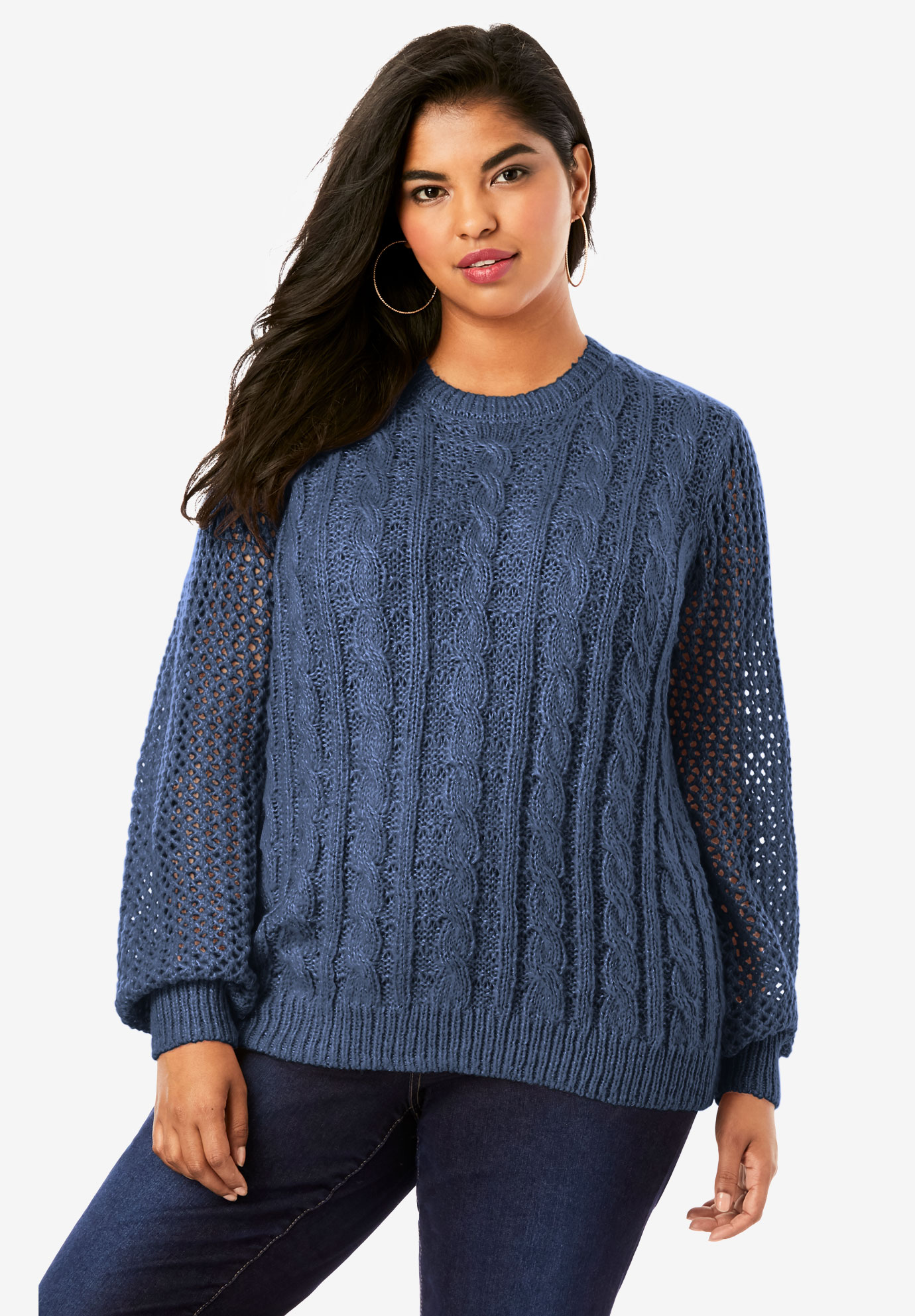 Metallic CableKnit Sweater Plus SizeSweaters & Cardigans Fullbeauty