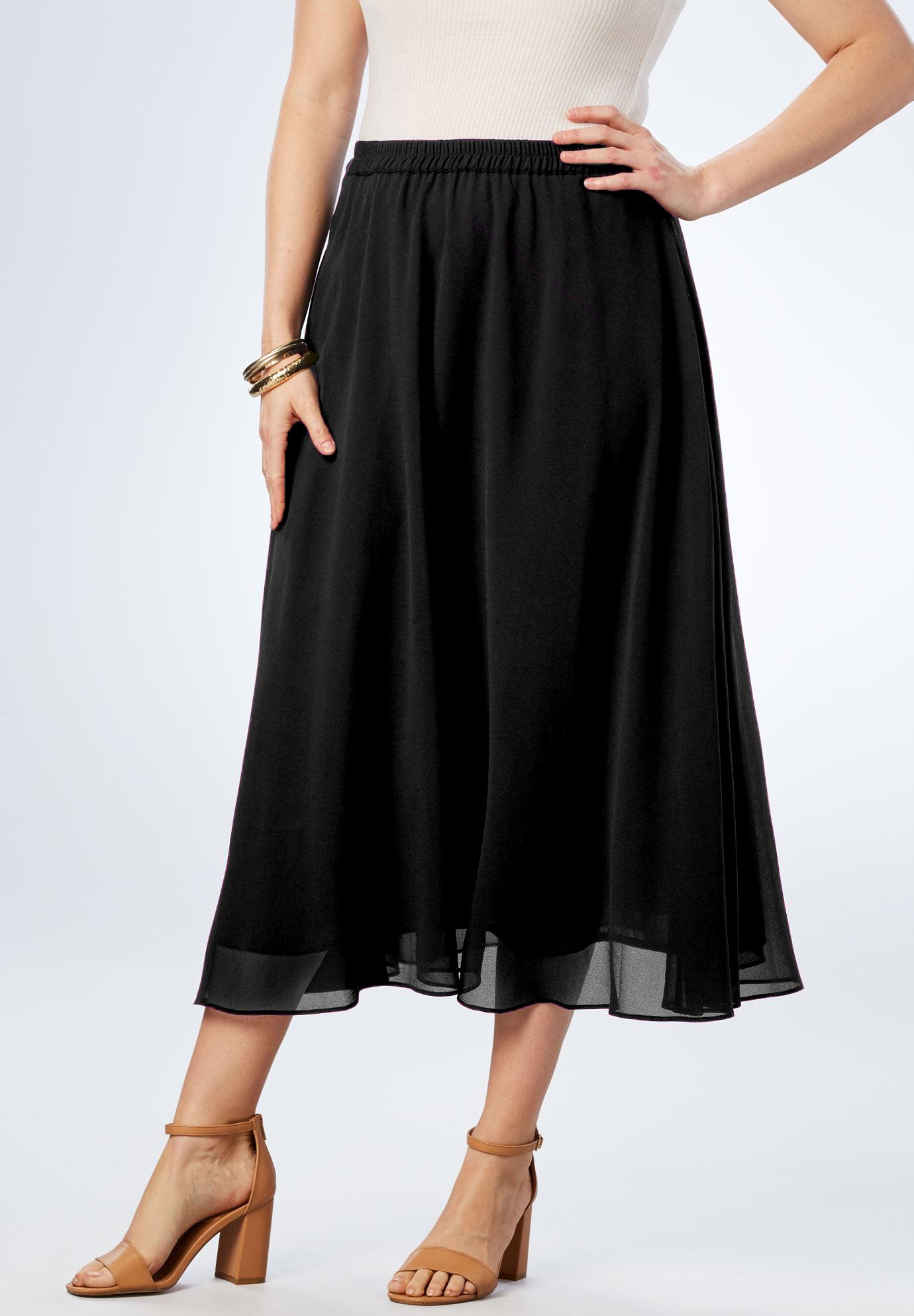 Long Georgette Skirt| Plus Size Skirts | Full Beauty