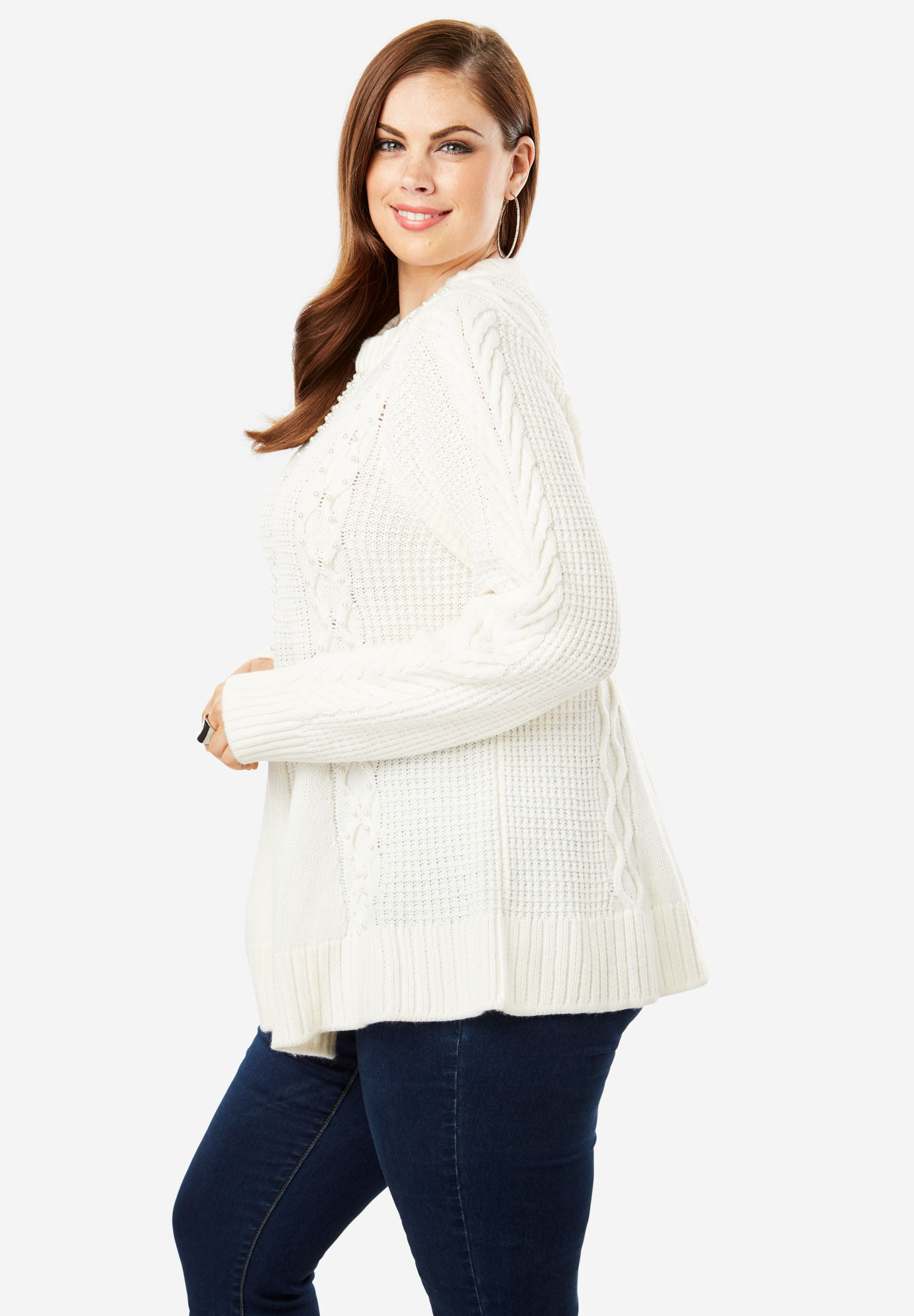 Fit-and-Flare Sweater| Plus Size Sweaters & Cardigans | Fullbeauty