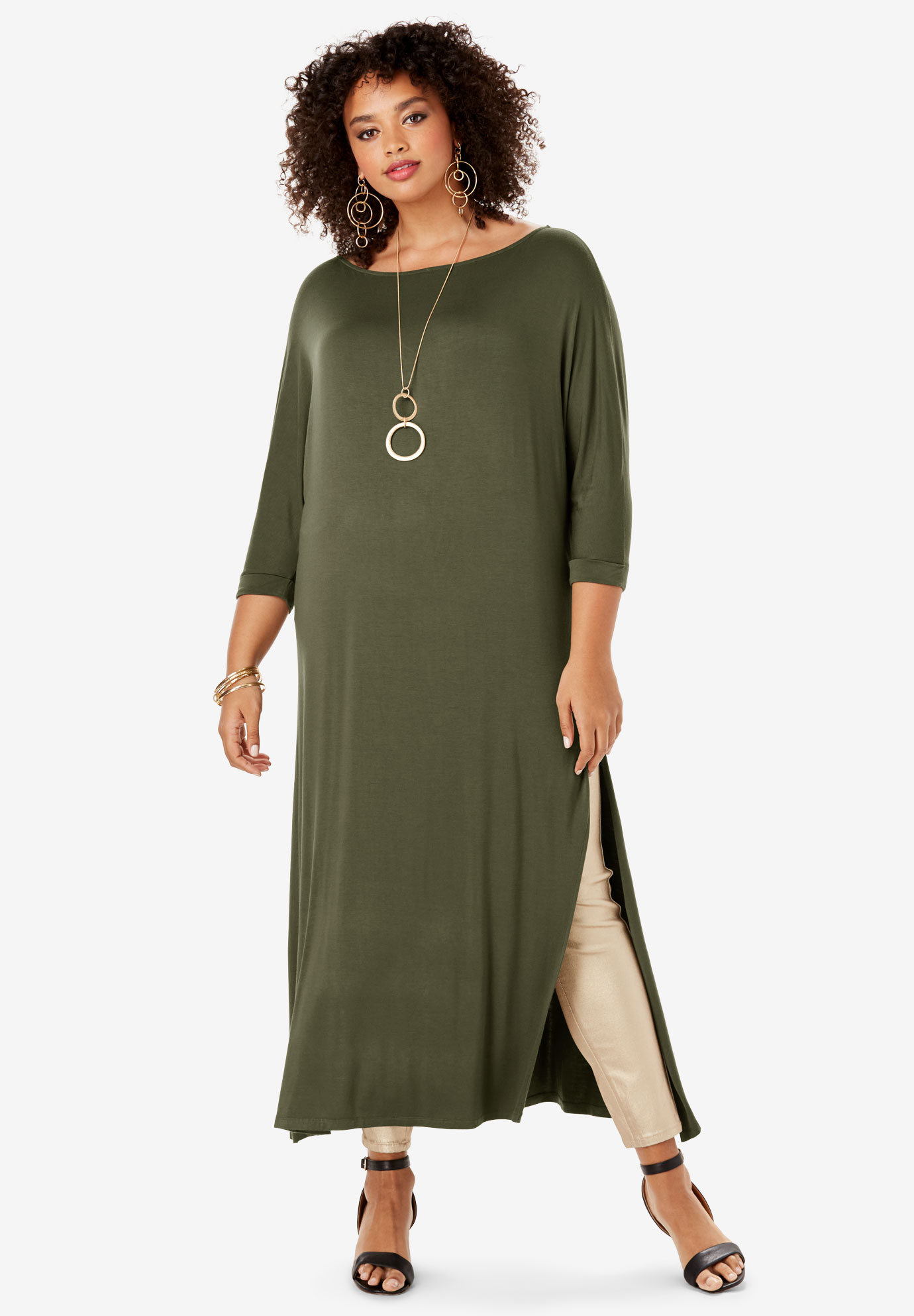 Side-Slit Ultra Tunic with Asymmetric Silhouette | Plus Size 36 Inches ...