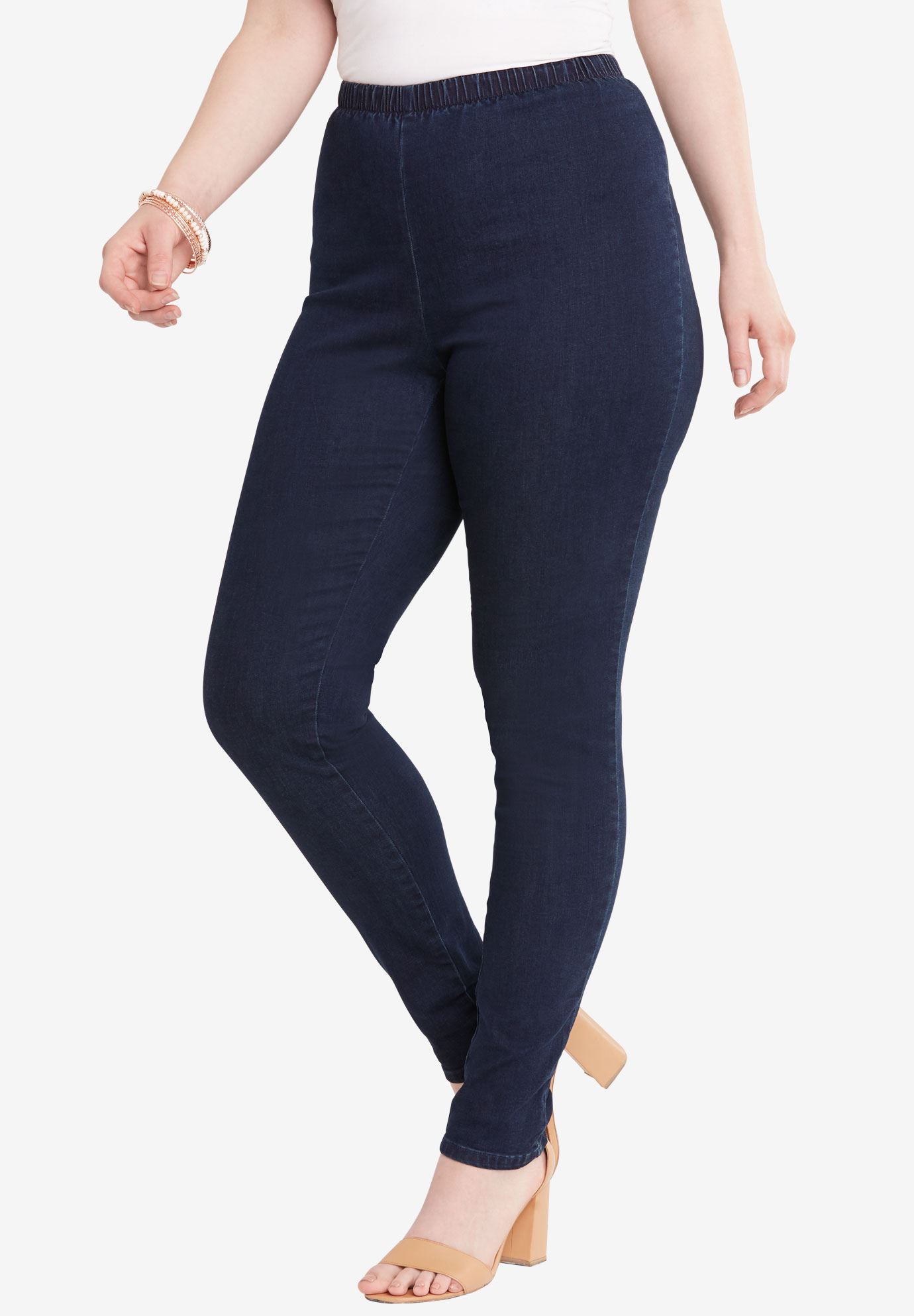 Skinny Pull On Stretch Jegging By Denim 24 7® Plus Size Jeggings