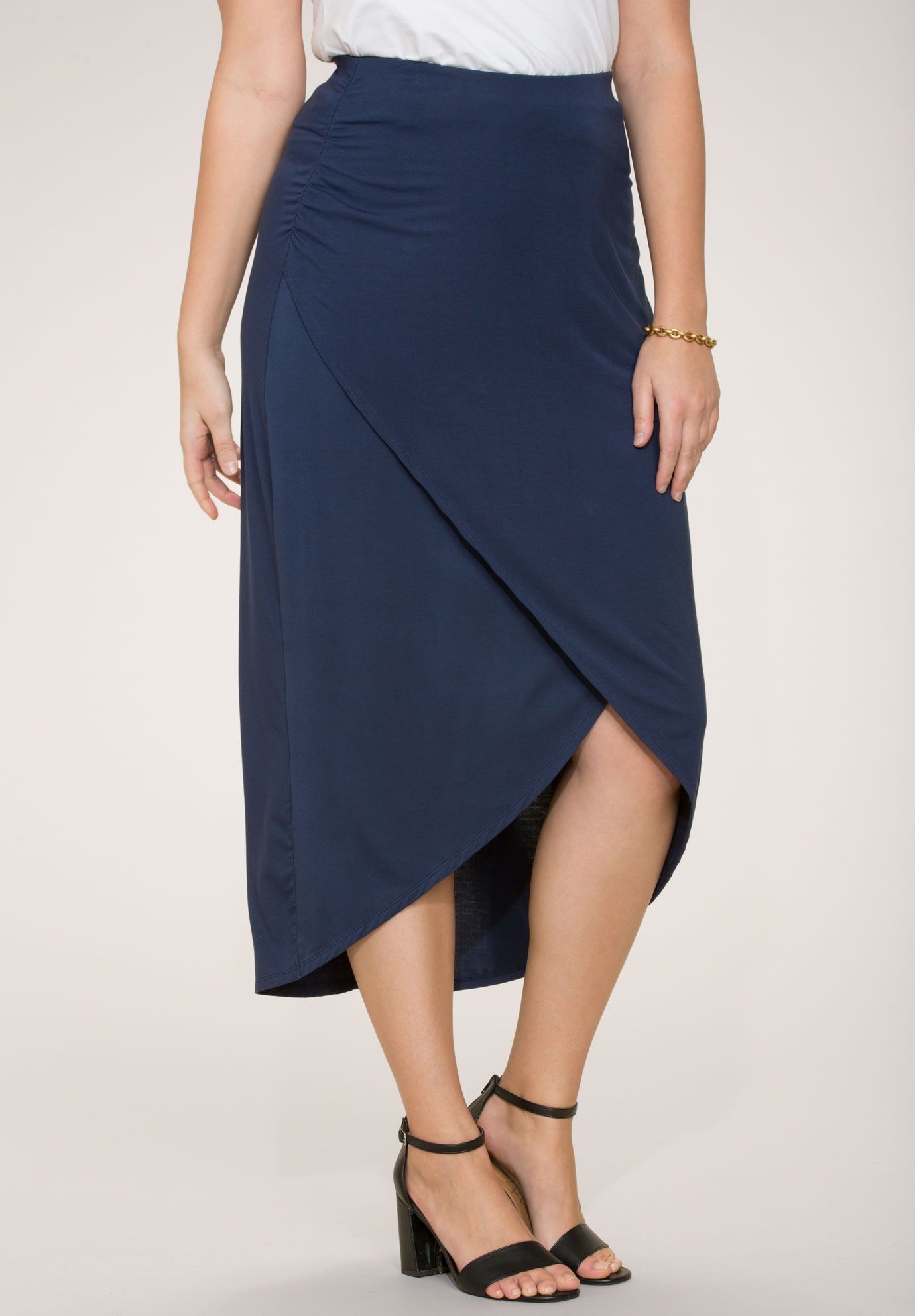 Faux Wrap Maxi Skirt Plus Size Skirts Full Beauty 4326