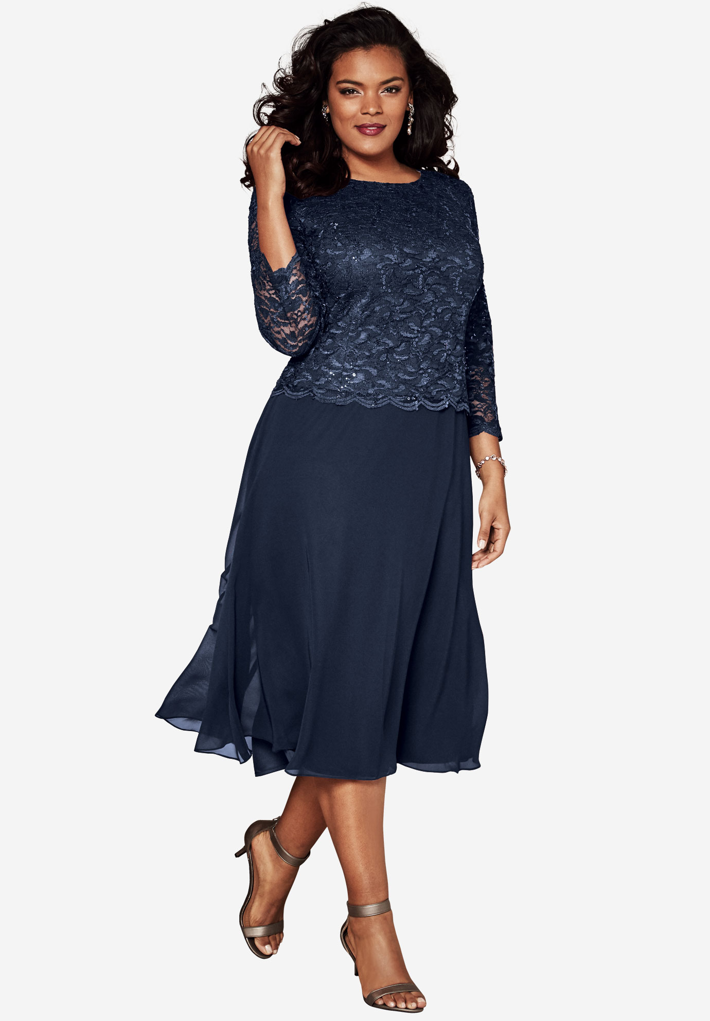 Lace Popover Dress Plus Size Special Occasion Full Beauty 4936