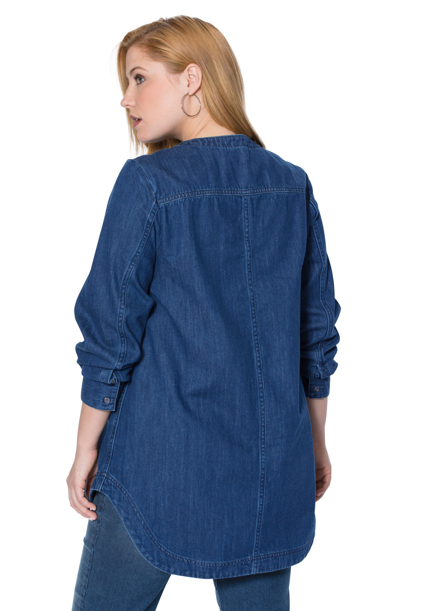 Denim Lace Up Tunic by Denim 24/7® | Fullbeauty Outlet