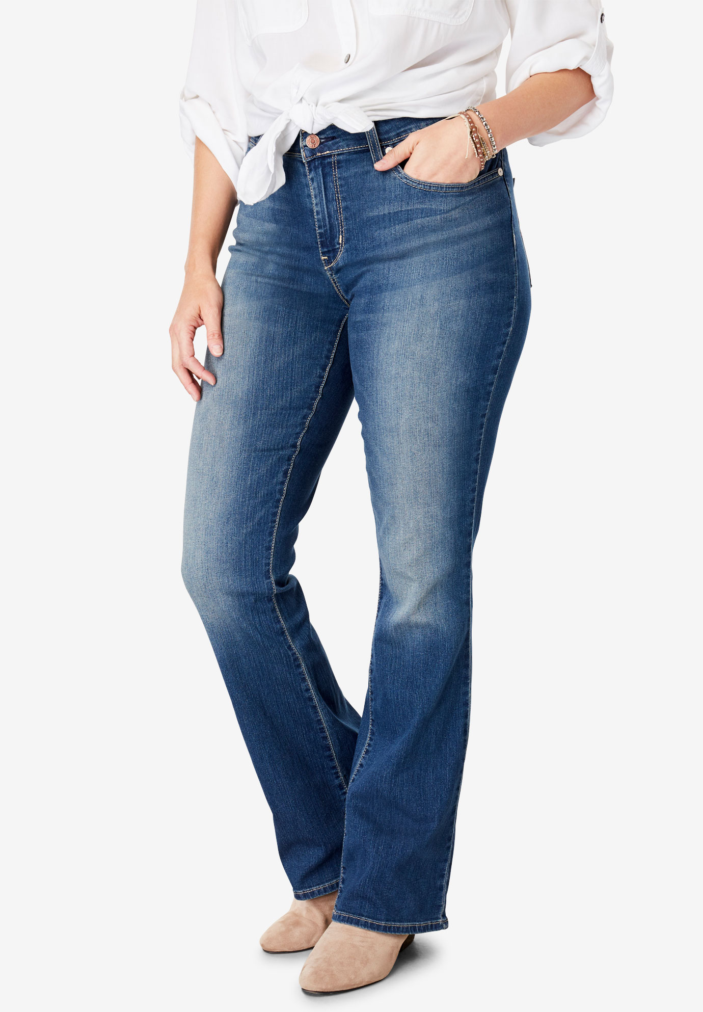 Signature By Levi Strauss And Co™ Gold Label Womens Plus Mid Rise Boot Cut Jeans Plus Size 8223