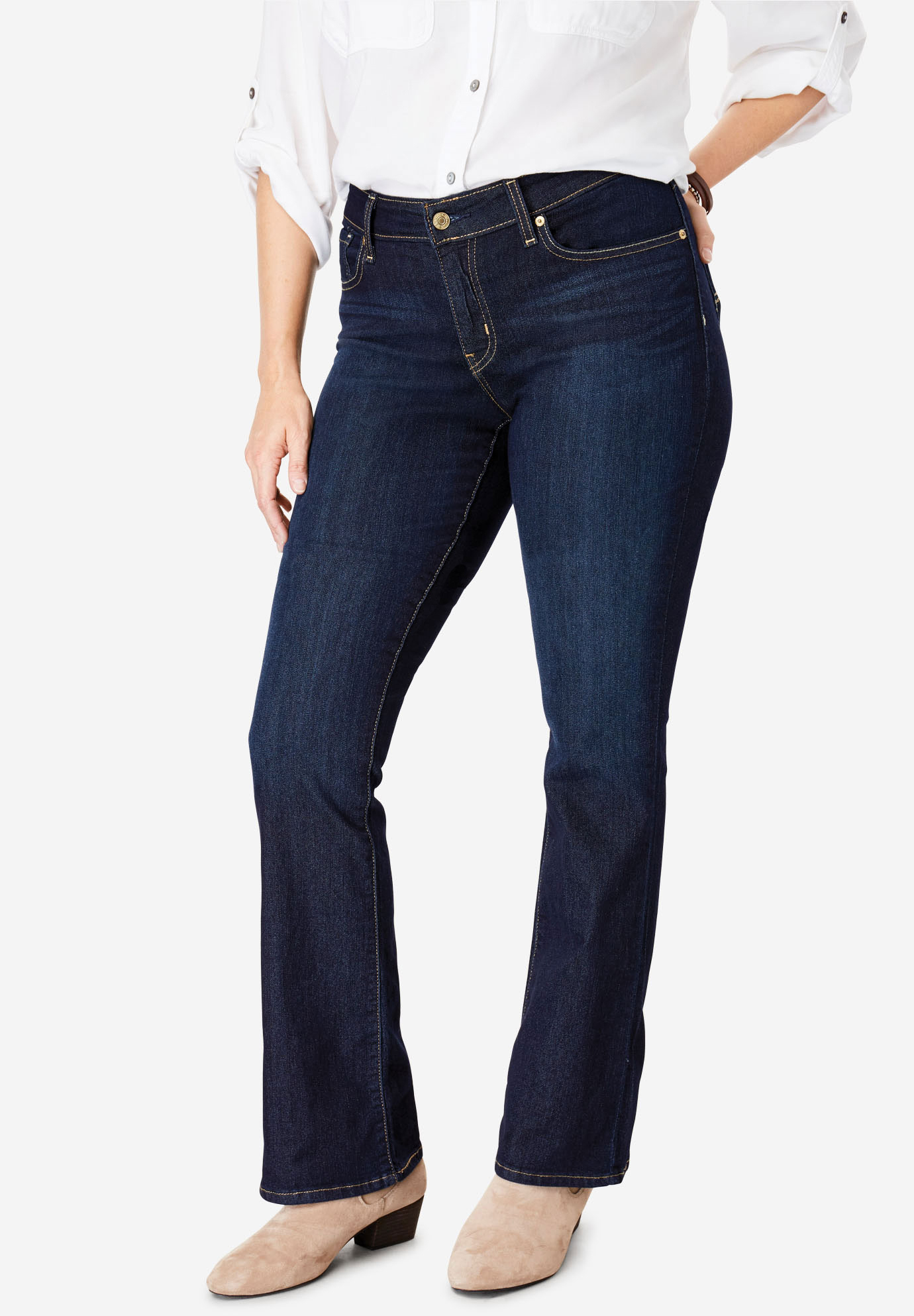 Signature By Levi Strauss And Co™ Gold Label Womens Plus Mid Rise Boot Cut Jeans Plus Size 7105