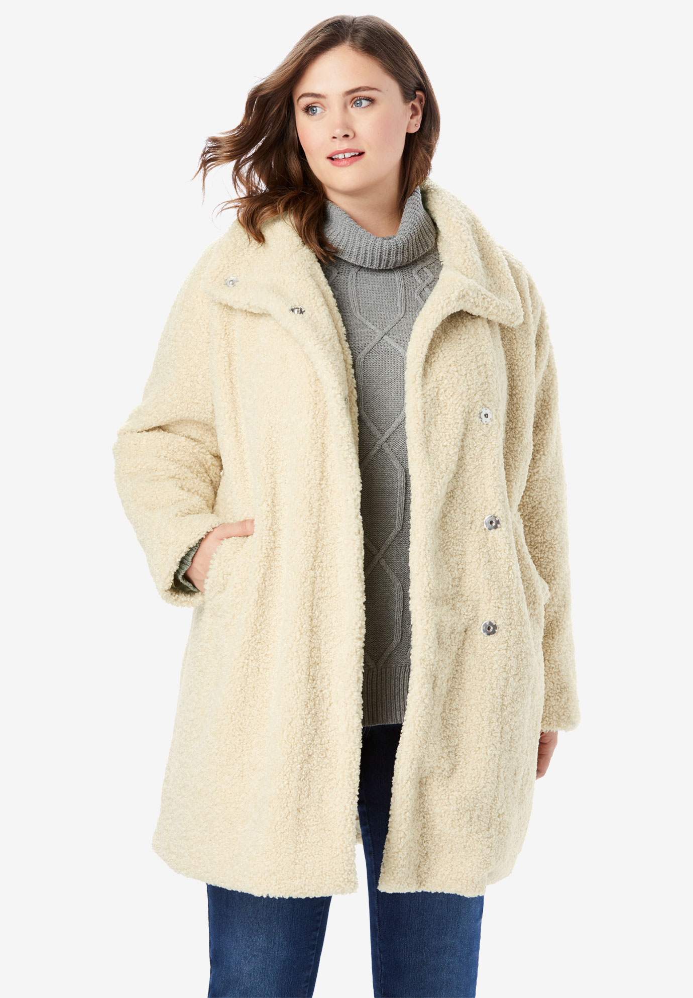 Fluffy Sherpa Coat | Fullbeauty Outlet