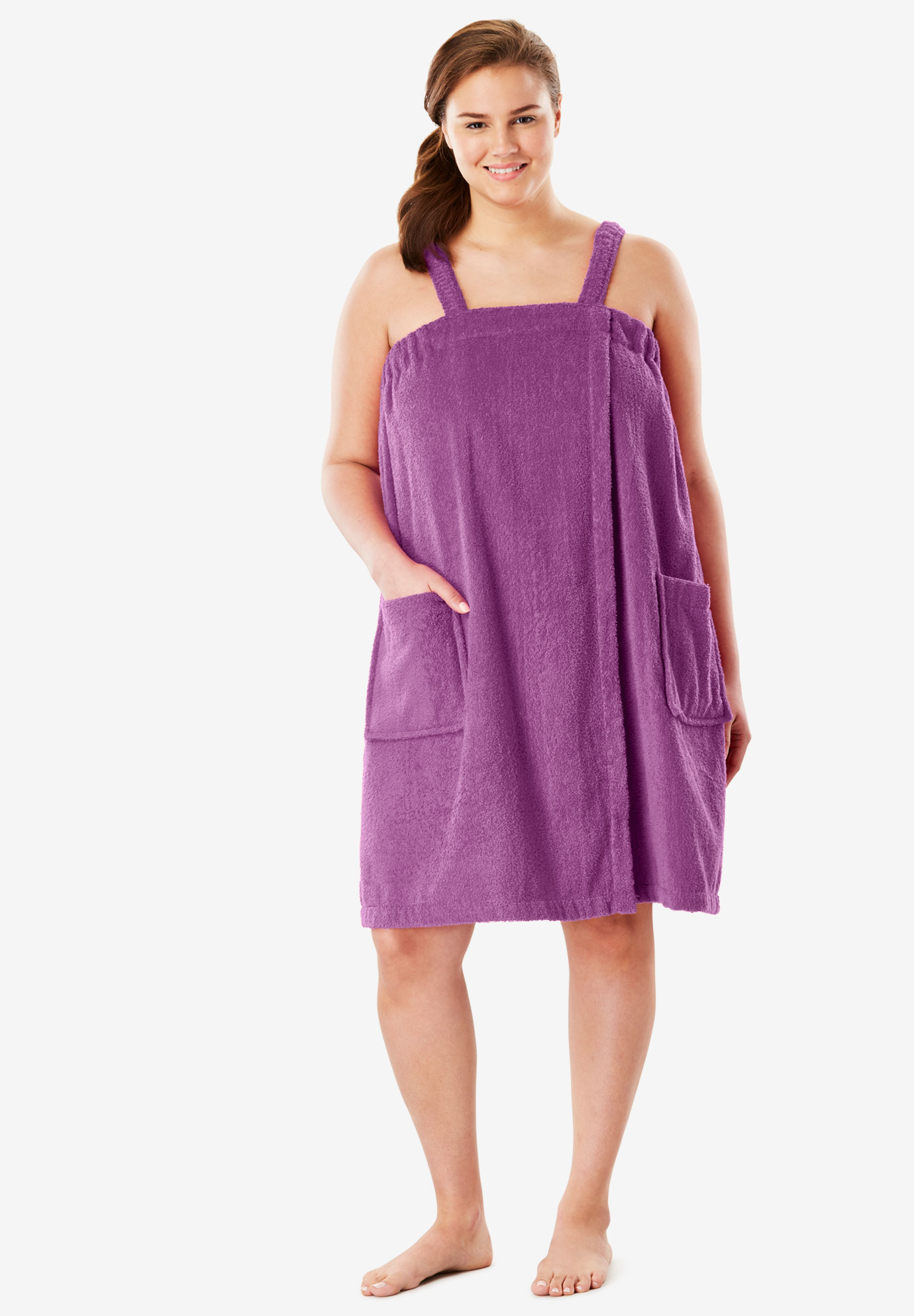 Terry Towel Wrap By Dreams And Co® Plus Size Robes And Slippers Full Beauty 