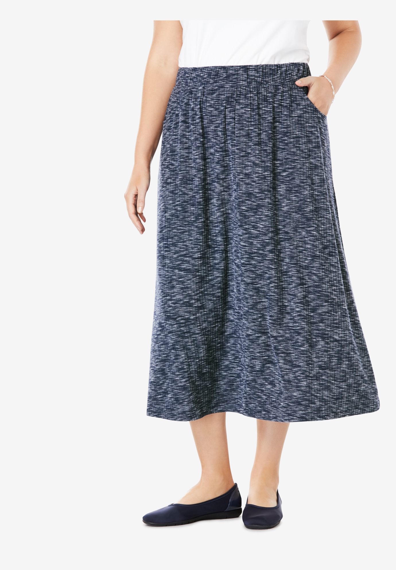 RibKnit ElasticWaist Maxi Skirt Fullbeauty Outlet