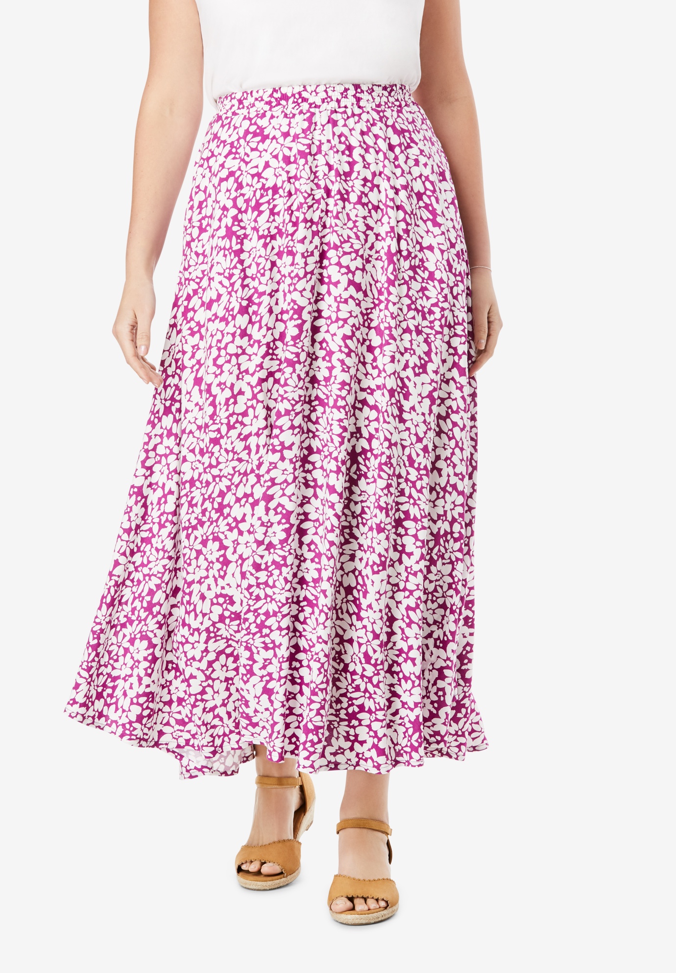 Pull On Elastic Waist Soft Maxi Skirt Fullbeauty Outlet 