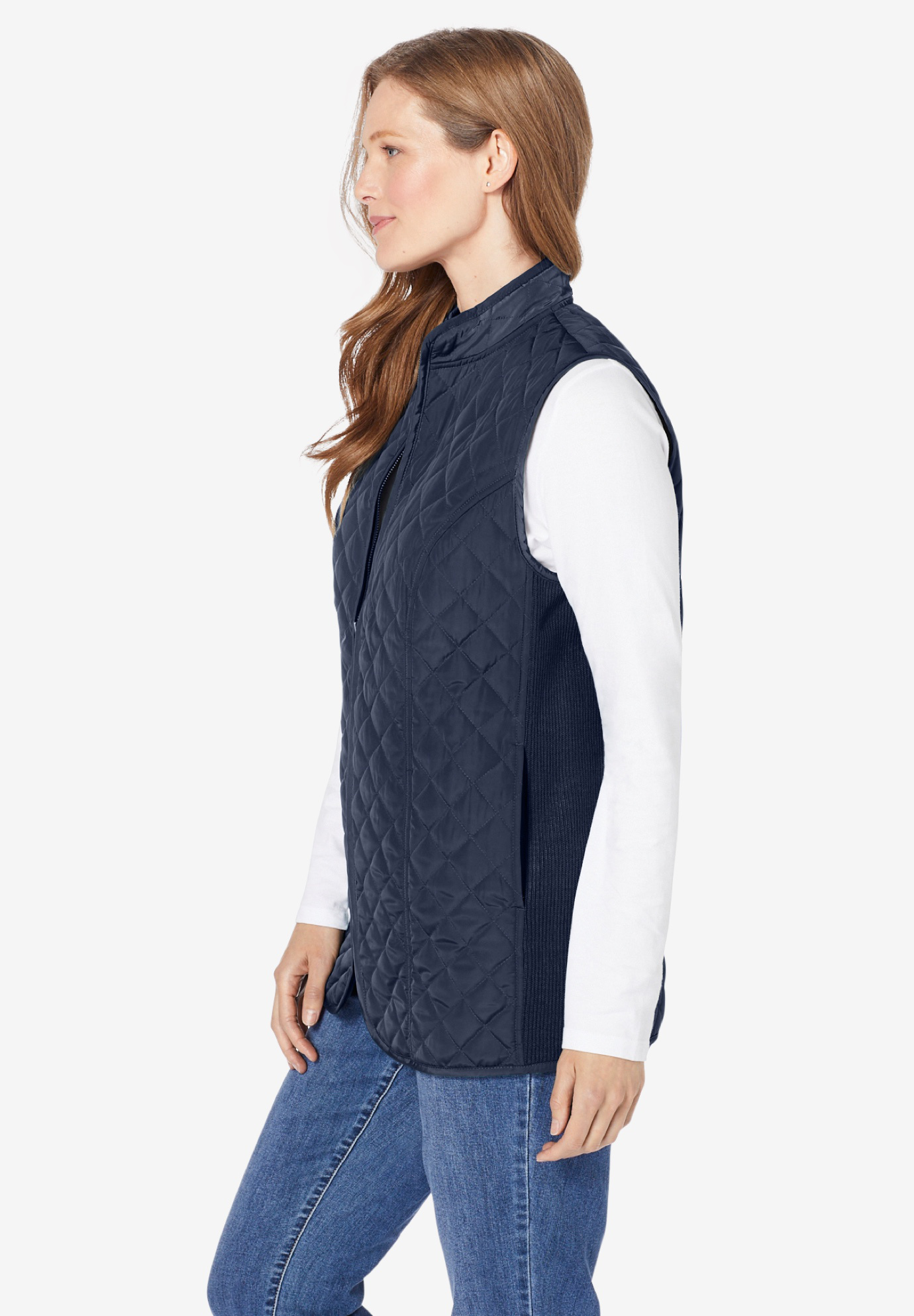 Zip-Front Quilted Vest | Fullbeauty Outlet