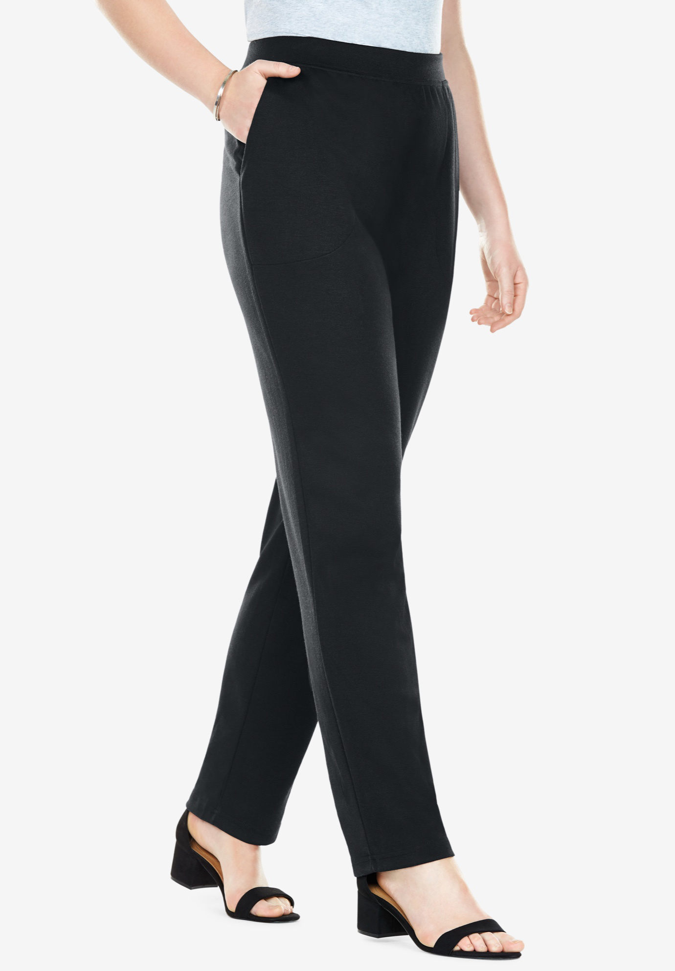 Straight Leg Ponte Knit Pant Plus Size Casual Pants Fullbeauty