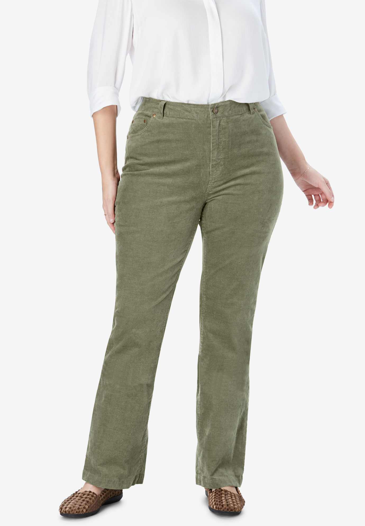 Stretch Corduroy Bootcut Jean | Plus Size Pants | Full Beauty