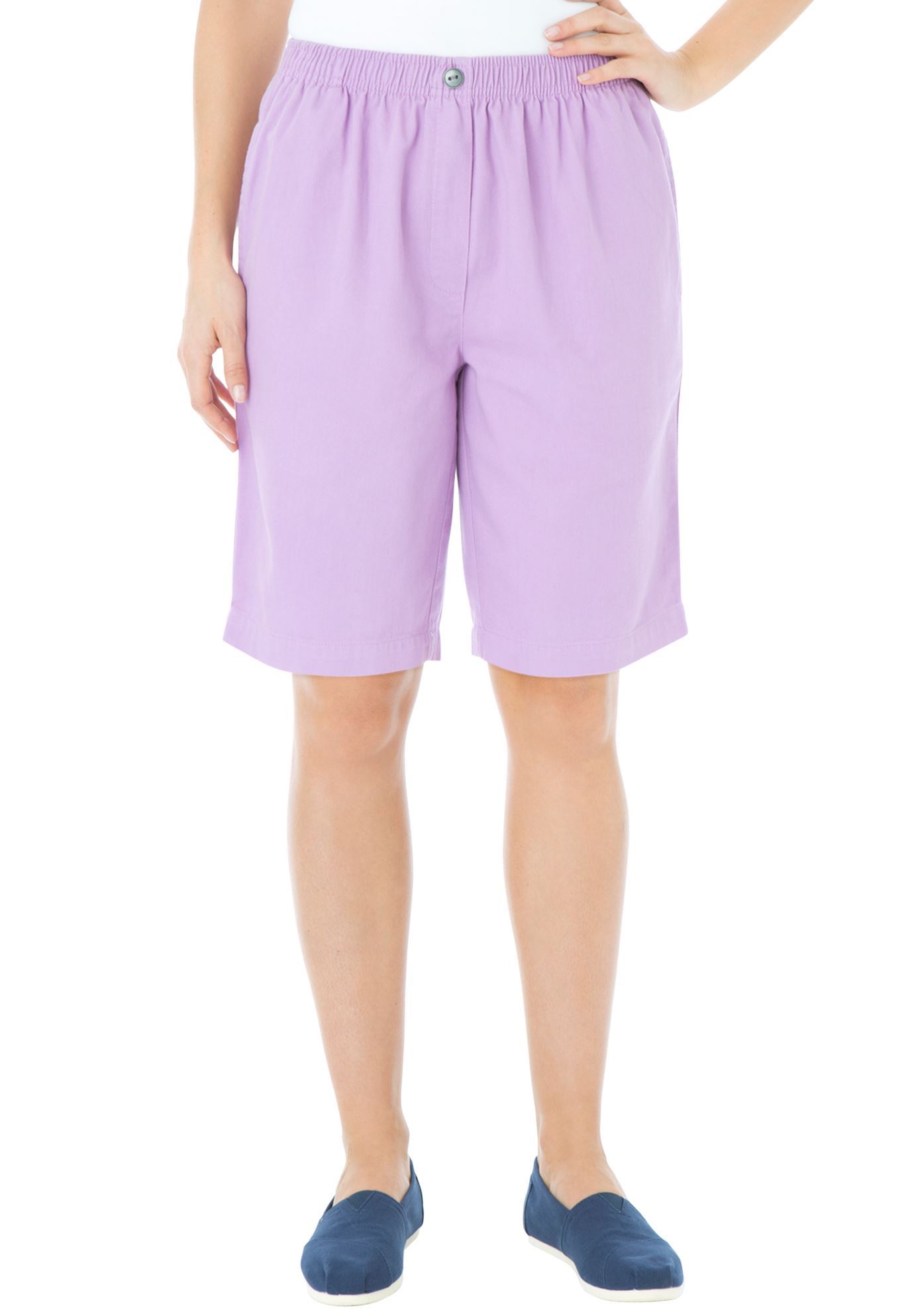 Download Mock Fly Cotton Jean Short| Plus Size Capris & Shorts | Full Beauty