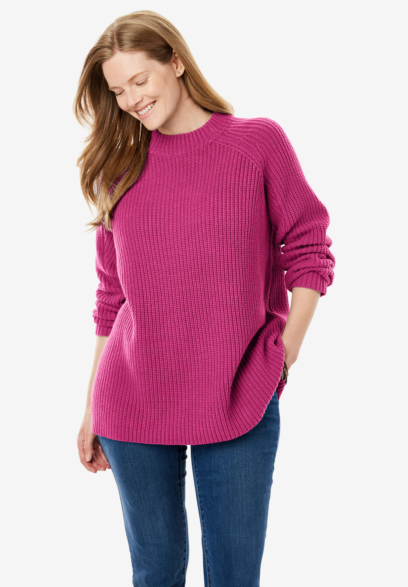 Mock Neck Shaker Knit Sweater Fullbeauty