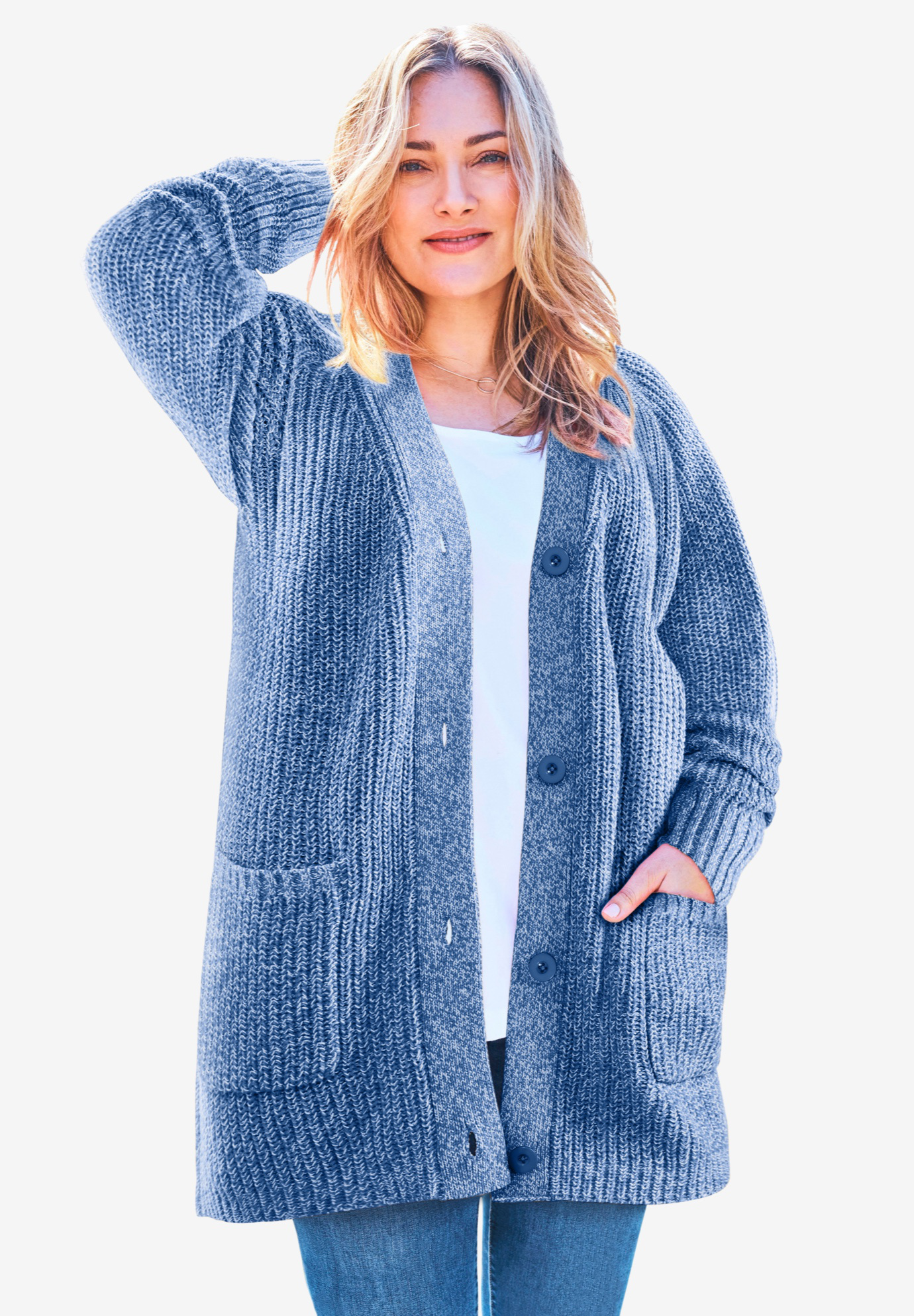 LongSleeve Shaker Cardigan Sweater Fullbeauty Outlet