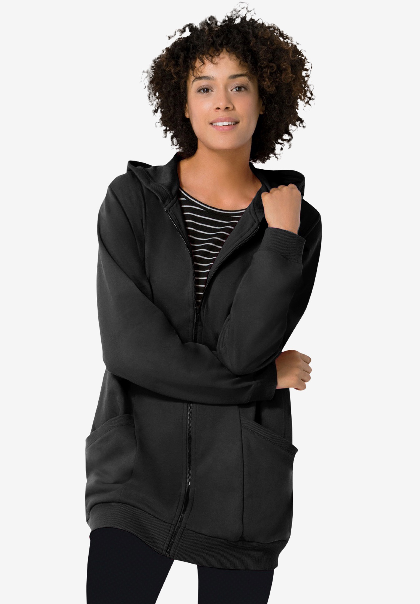 Zip Front Tunic Hoodie | Fullbeauty Outlet