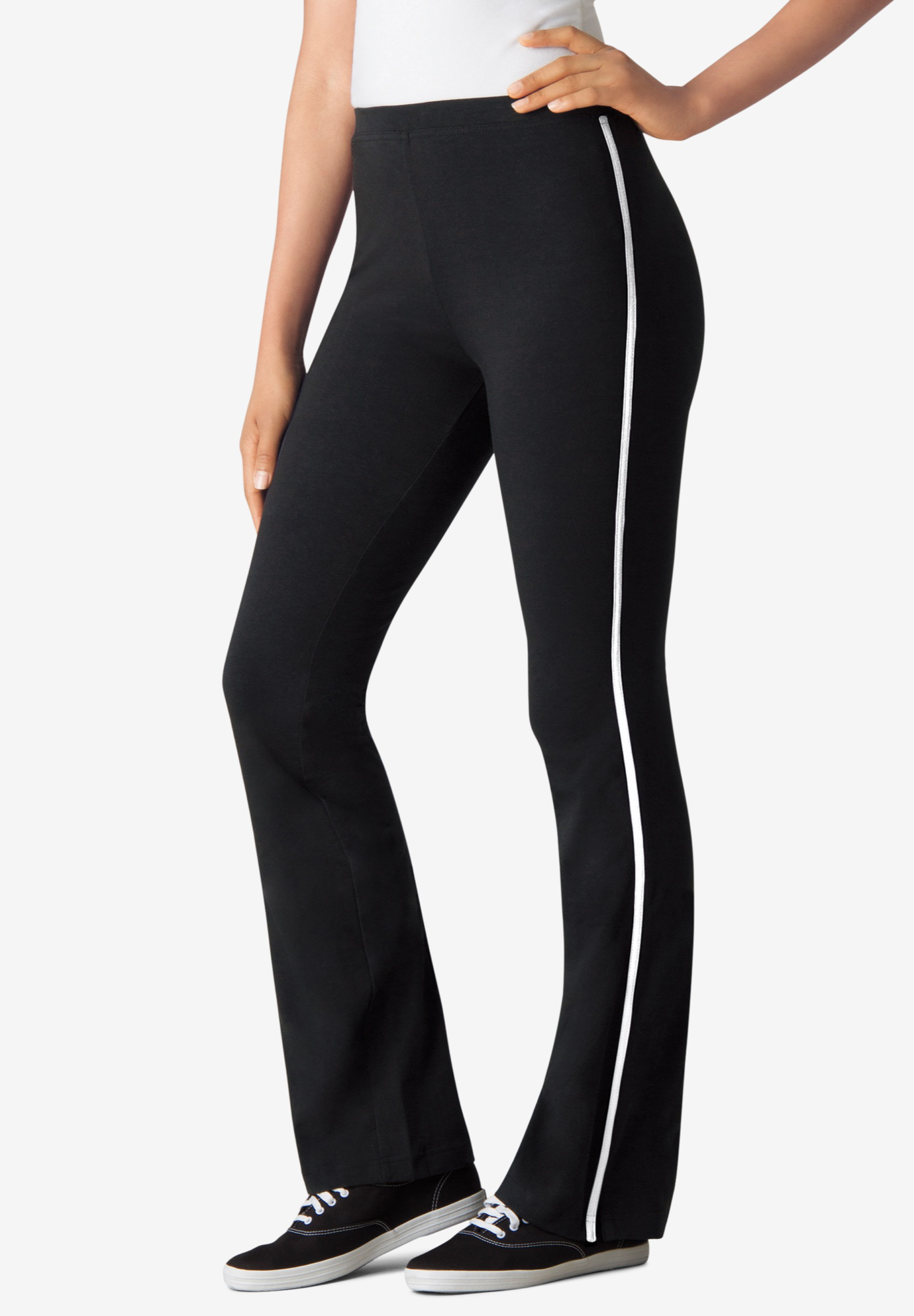 yoga pants with side stripe