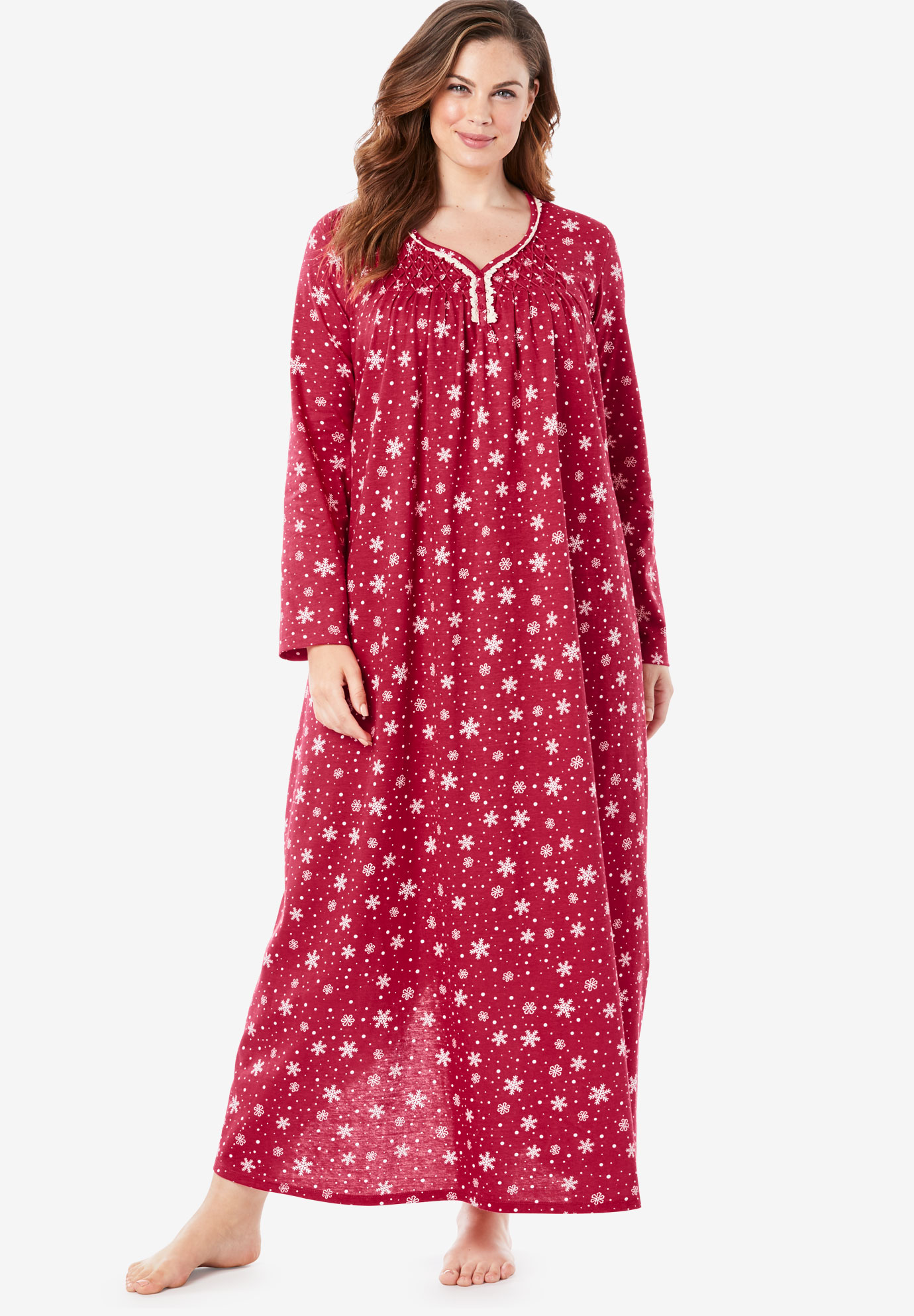 Long Pintucked Sleep Gown by Only Necessities® | Fullbeauty Outlet