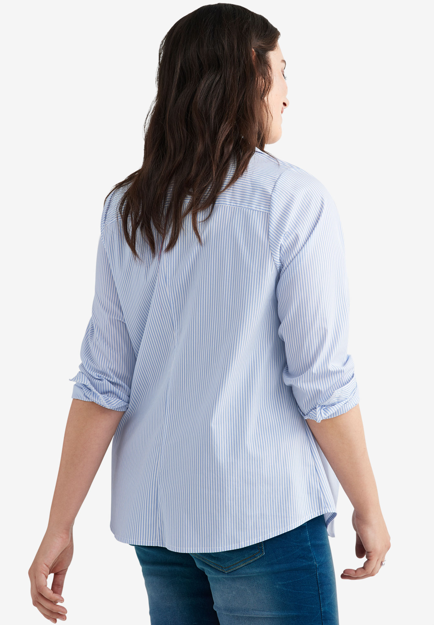 Stretch Popover Shirt by ellos®| Plus Size Shirts & Blouses | Fullbeauty