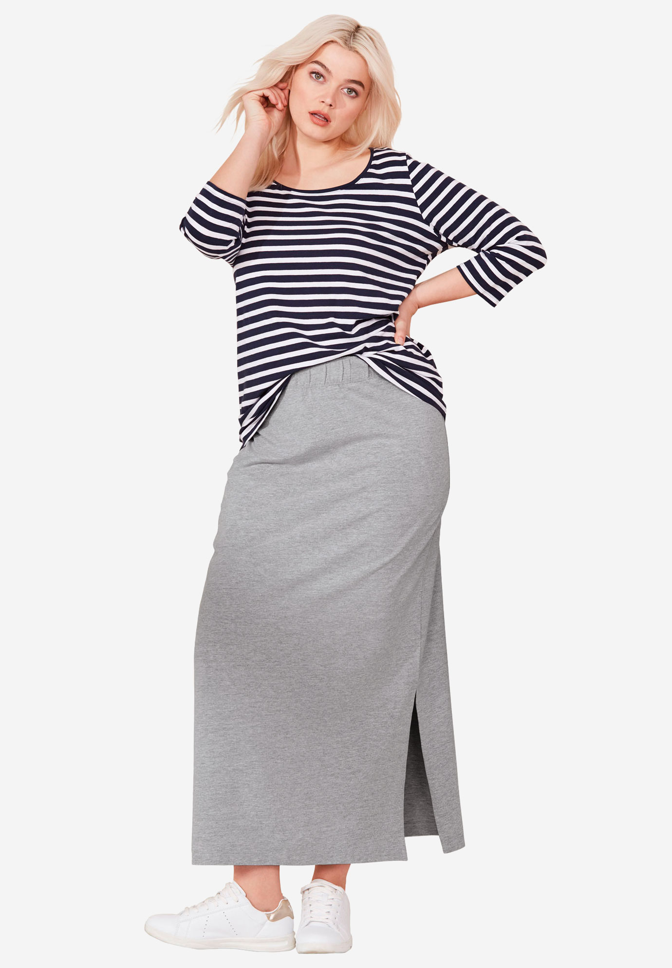 Knit Maxi Skirt by ellos® Plus Size Skirts Full Beauty